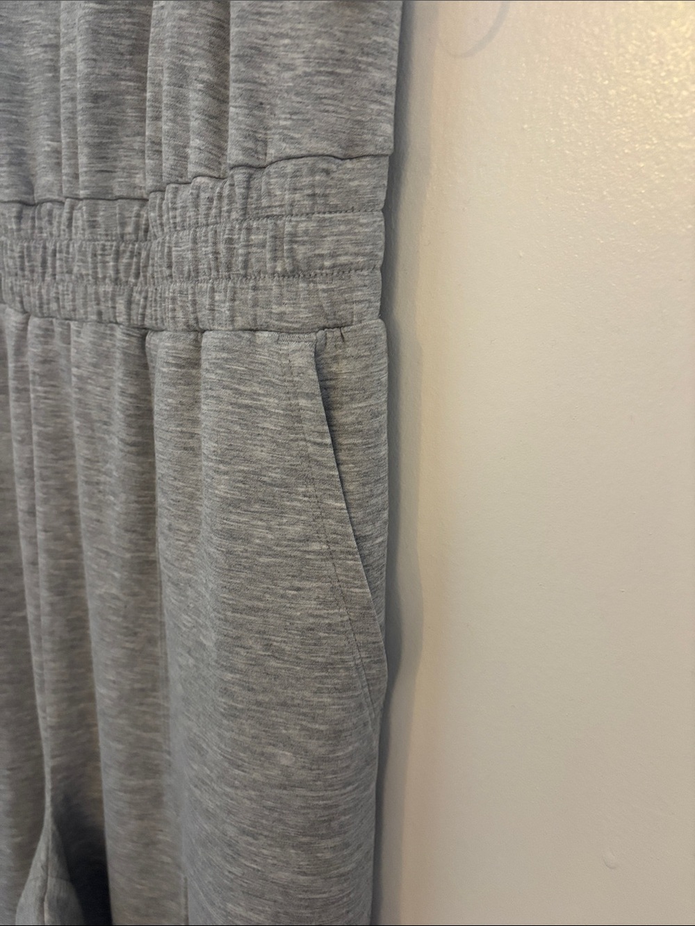 Lou & Grey Light Gray Sleeveless Jumpsuit with Elastic Waist - Picture 3 of 5